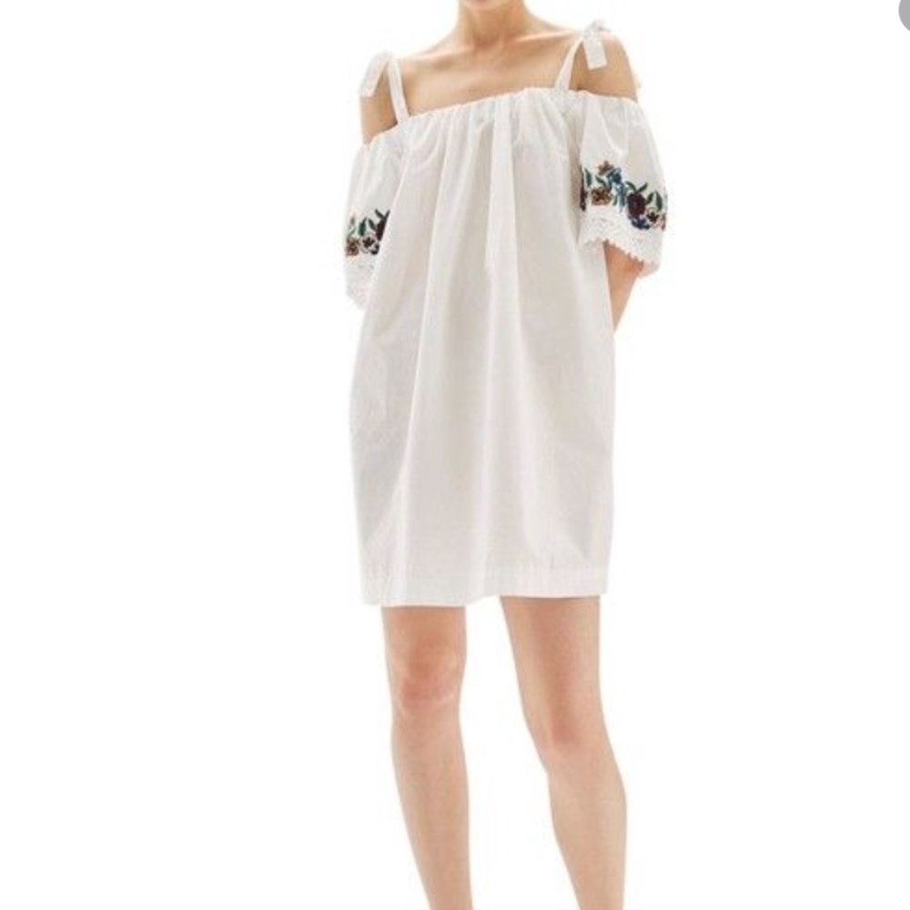 Topshop Bardot Embroidered dress